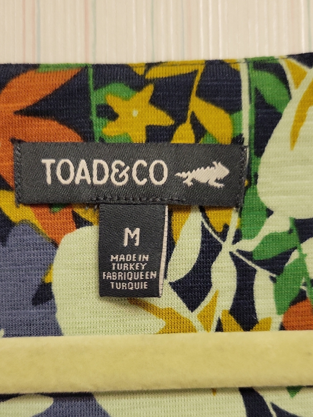 Toad&Co Blue Floral Midi Rosemarie Dress W/Green & Orange Accents New Medium - Picture 2 of 7